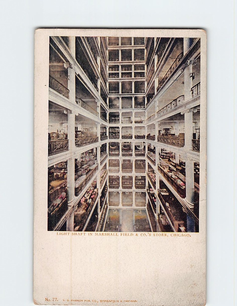 Postcard Light Shaft in Marshall Field & Co.'s Store Chicago Illinois USA