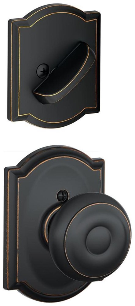 Schlage F59-GEO-CAM Georgian Single Cylinder Interior Pack in Bronze