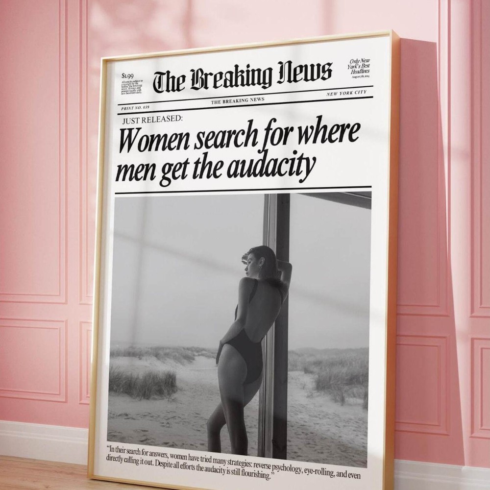 Newspaper Prints Trendy Wall Art Black And White Poster Aesthetic News Poster