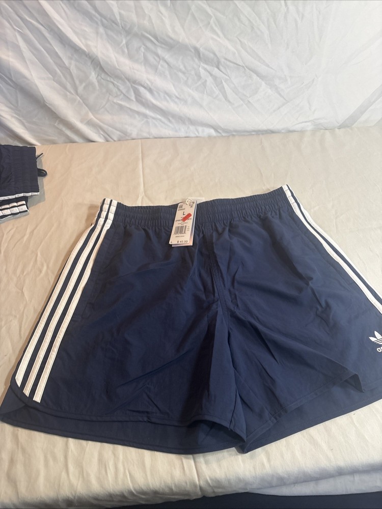 Adidas Originals Classics Sprinter Shorts Mens L Navy White Stripes IB9952