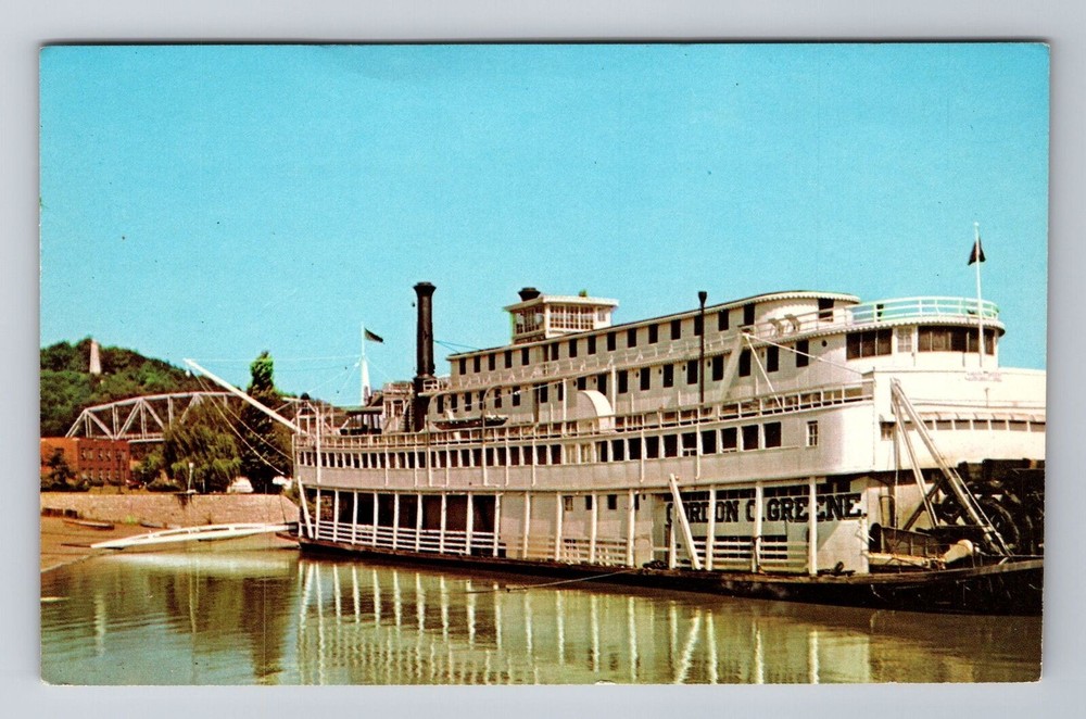 Hannibal MO- Missouri, The Stern-Wheeler Mississippi River, Vintage Postcard