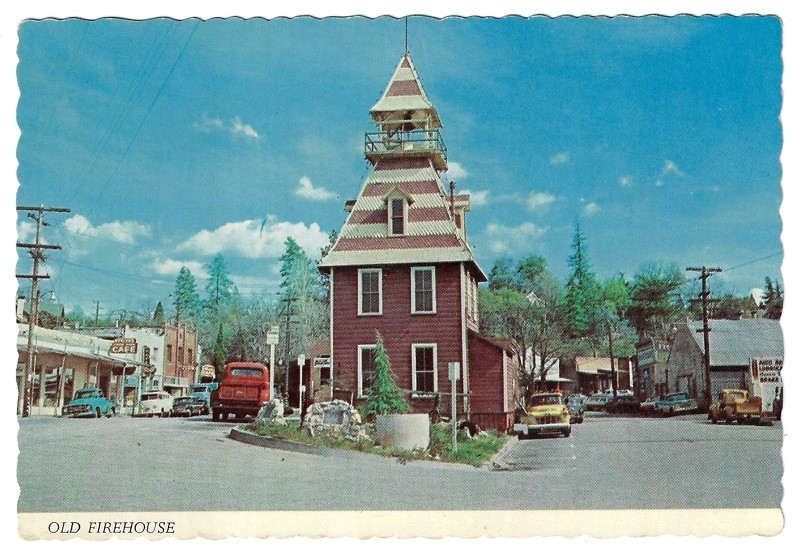 Vintage OLD FIREHOUSE Postcard - Auburn CA 4 x 6