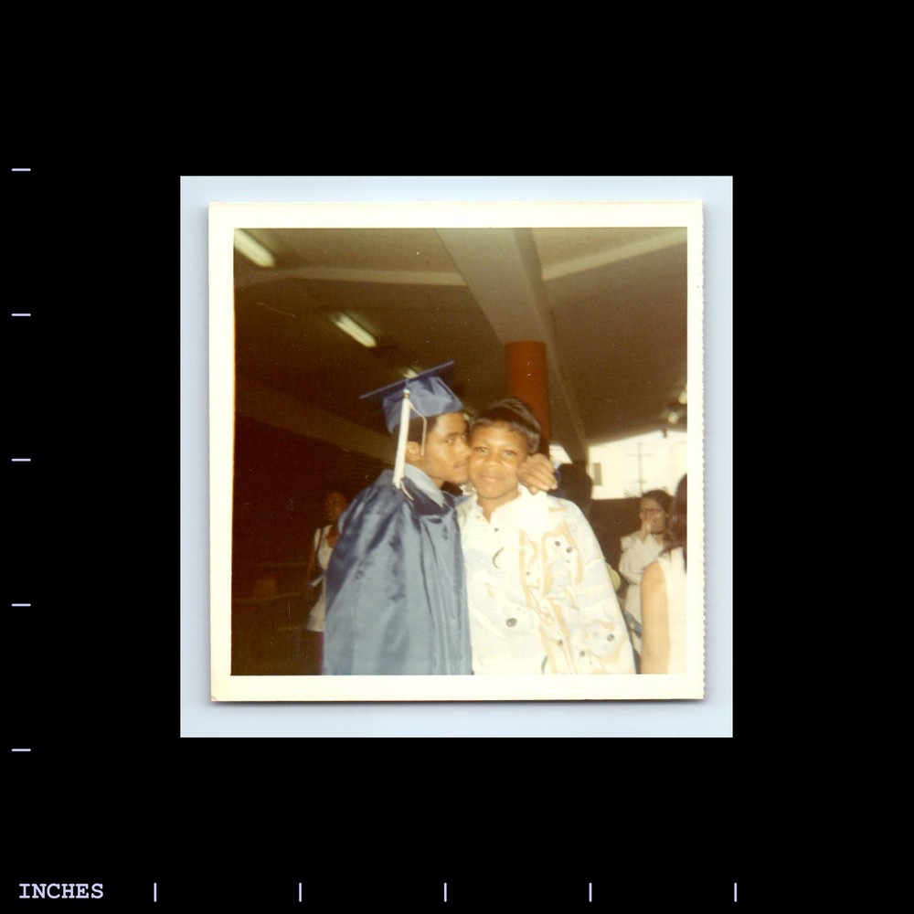Square Color Photo BLACK AFRICAN AMERICAN WOMAN MAN GRADUATION CAP AND GOWN