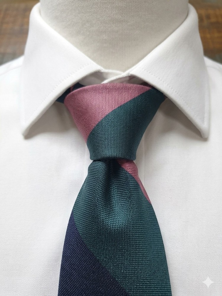 Ferrell Reed for O. Meyers Vintage Silk Tie - Mauve, Green, Navy Blue England