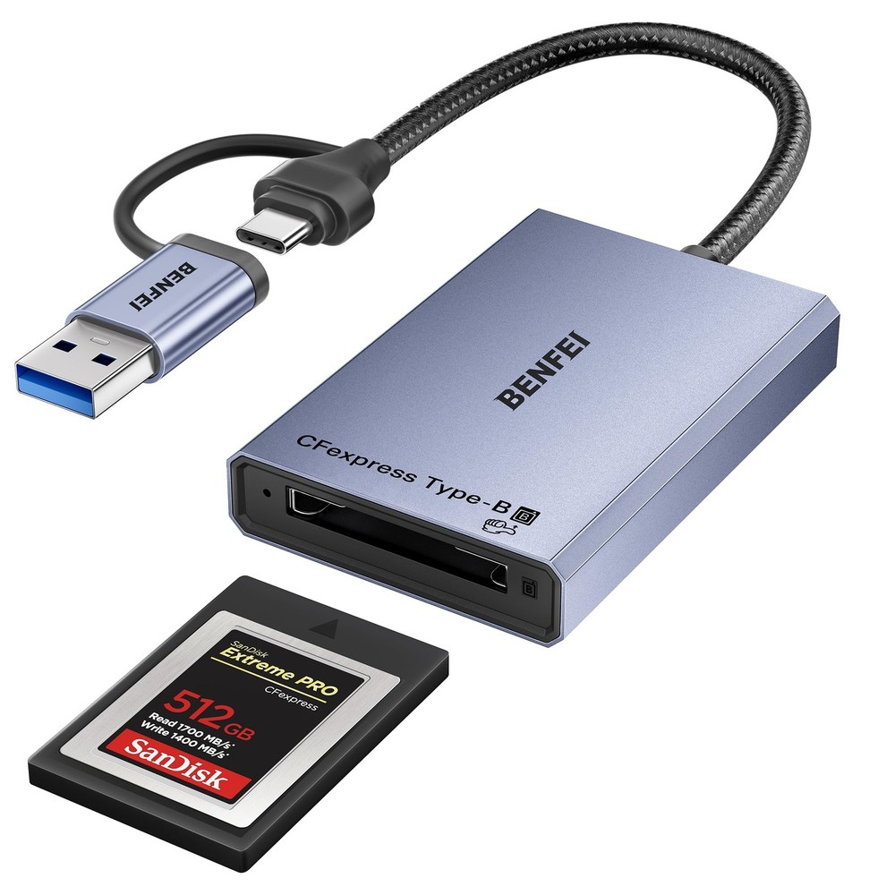 BENFEI CFexpress Type B Card Reader with USB 3.2 (Gen 2) 10Gbps, USB-C&USB-A 2-i