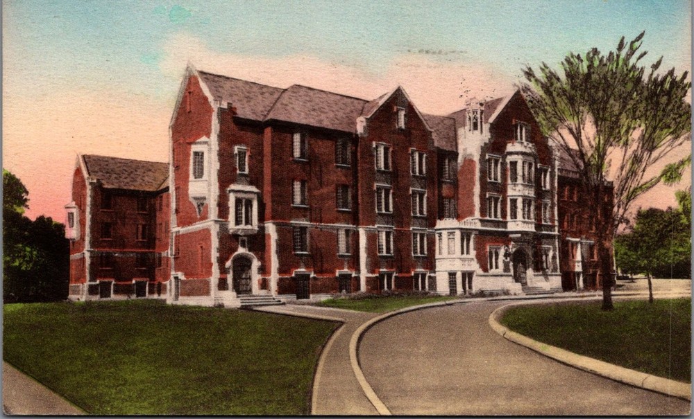 Lucina Hall Ball State Teachers College Muncie Indiana 1944 Postcard