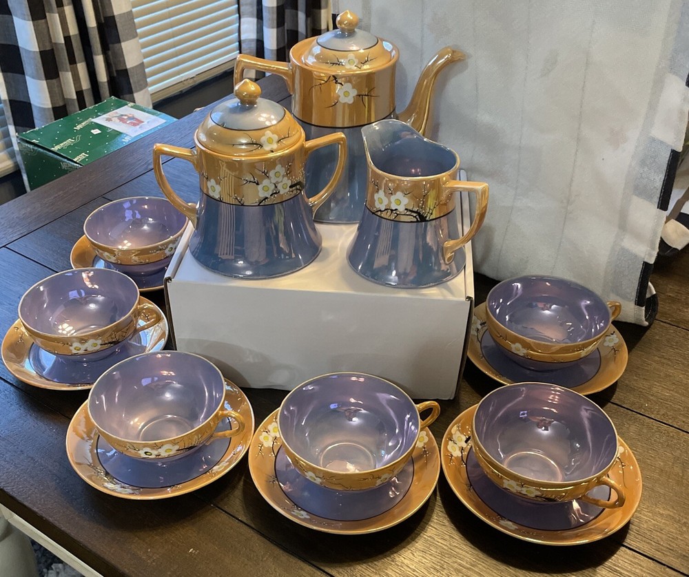 Japanese Porcelain post WWII Tashiro Shoten Tea Set - Lusterware