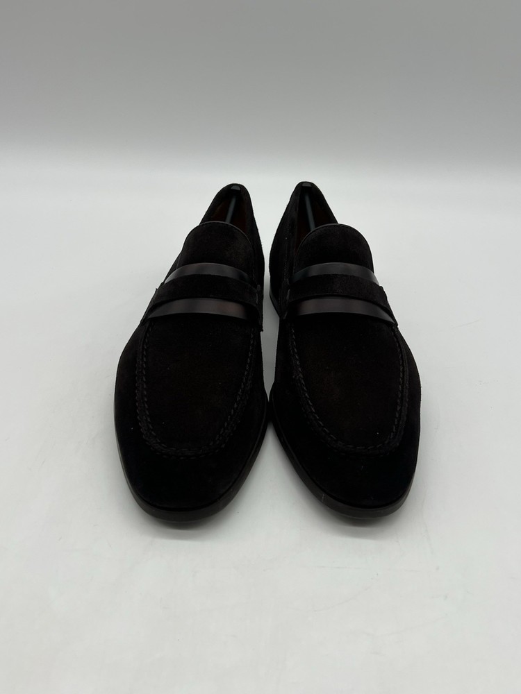 Magnanni Flex Men’s Sz 7.5 Dark Brown Suede Penny Loafers Dress Shoes