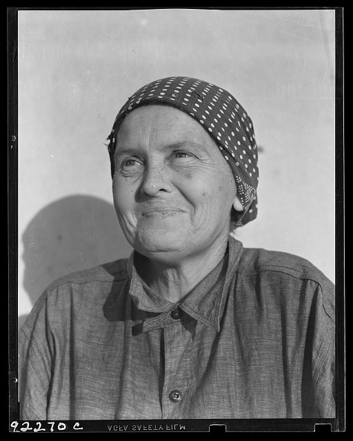 Photo:Unidentified Woman Portrait Headscarf 1930s 1940s