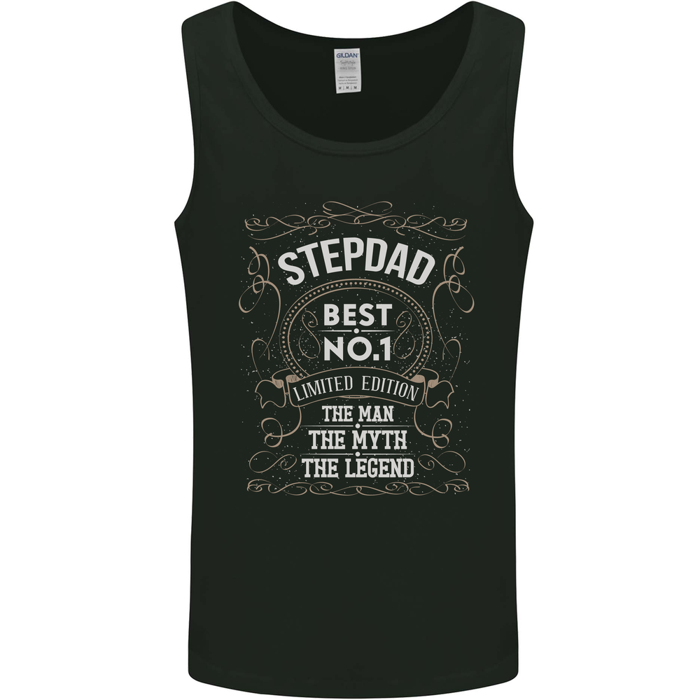 Fathers Day No 1 Stepdad Step Dad Funny Mens Vest Tank Top