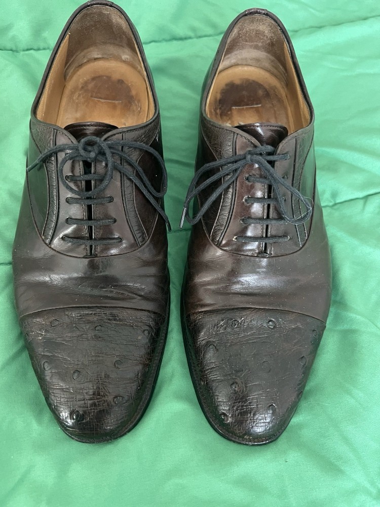 MORESCHI Italy-Brown Calfskin Pebbled Leather, Mens Slip.On Loafer Shoes-(10.5)