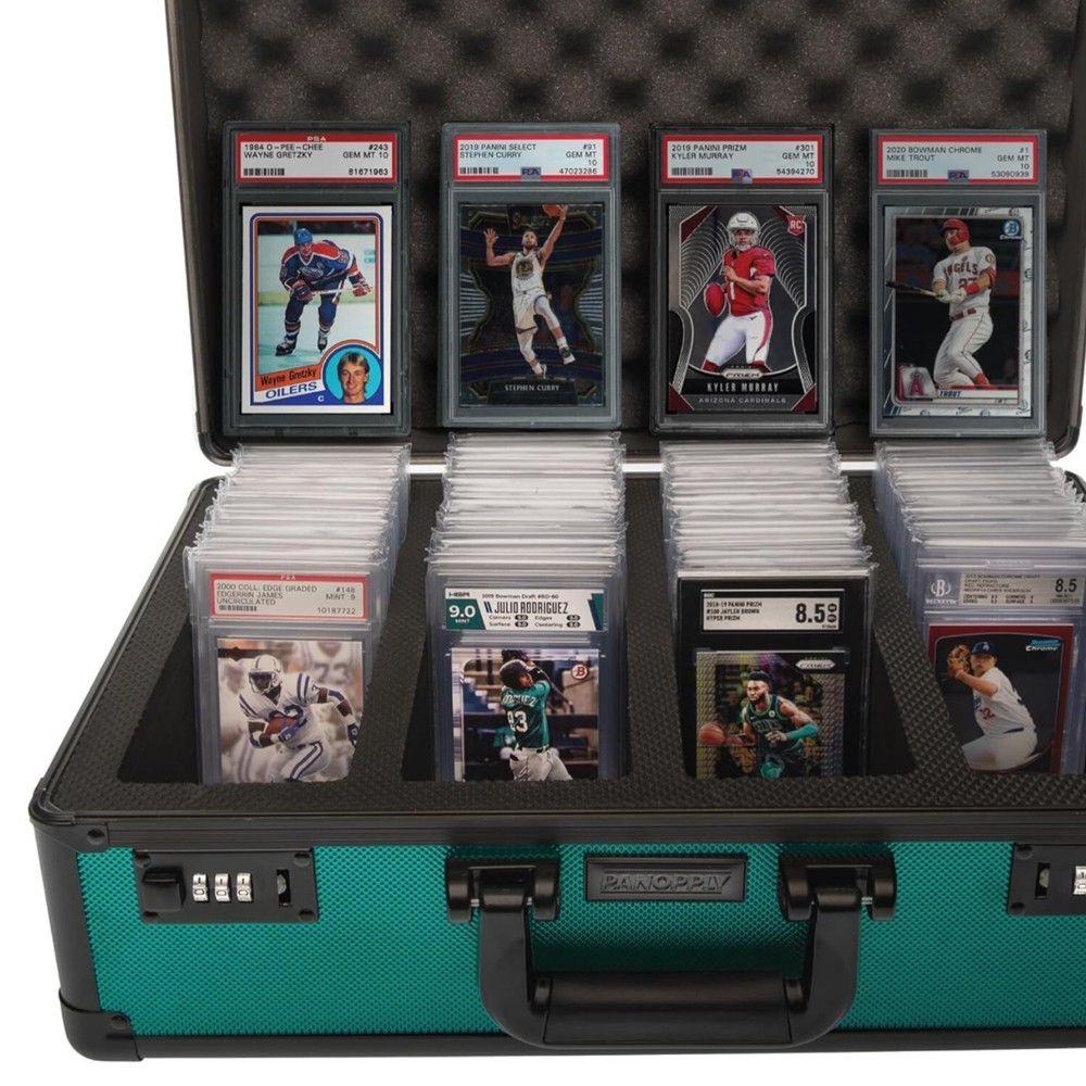 PSA Graded Card Case 4 Rows Holds Baseball Sports Cards Green Premium