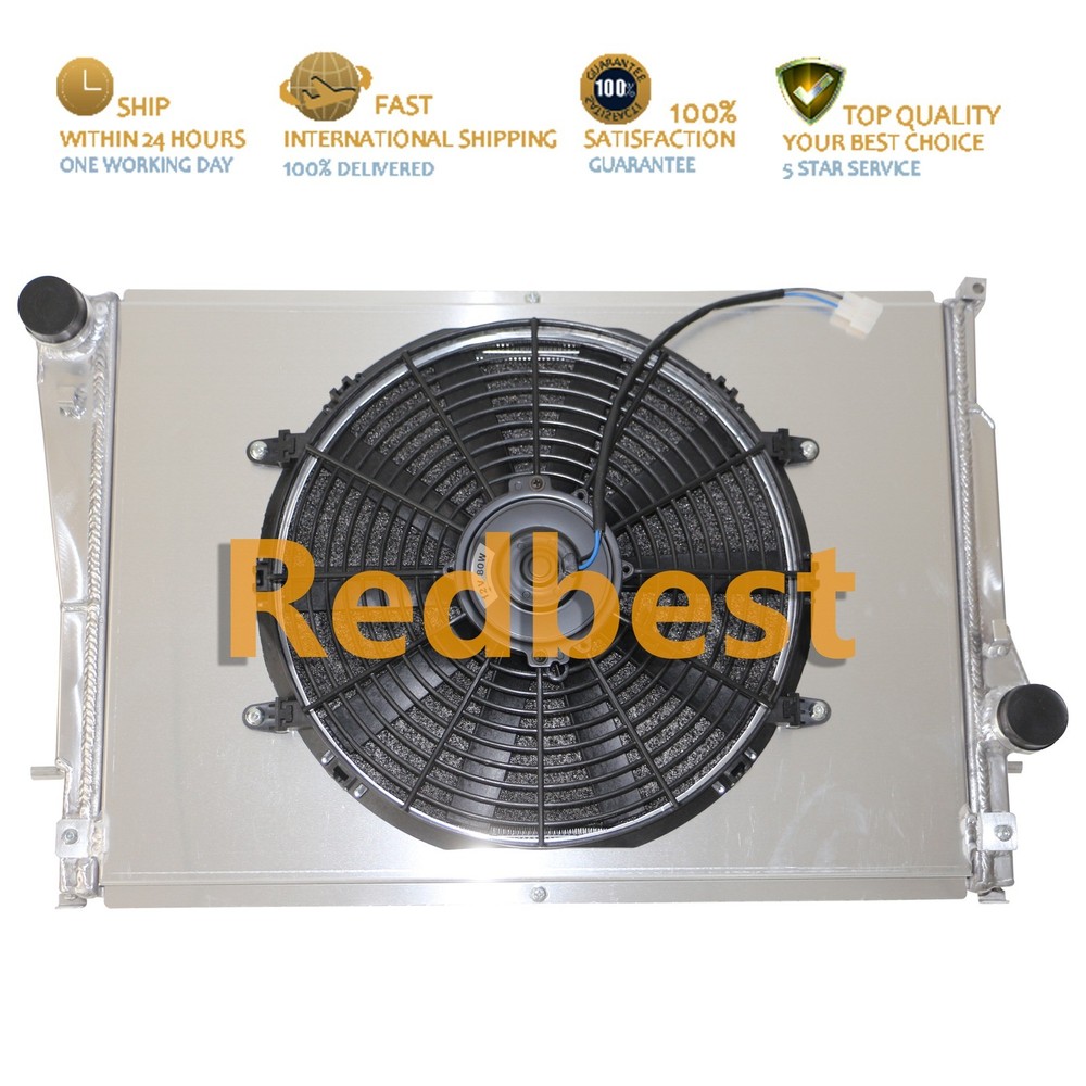 DPI2627 3 Row Aluminum Radiator Shroud Fan For 1999-2006 BMW E46 320i 323i 330i