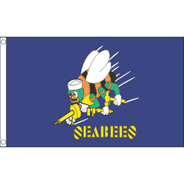 SEABEES US NAVY FLAG 3' x 5' - AMERICAN ARMY FLAGS 90 x 150 cm - BANNER 3x5 ft H