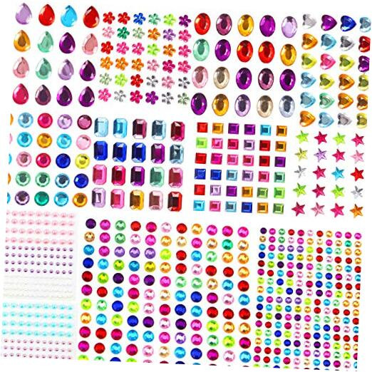 1782pcs Gems Stickers, Self Adhesive Gems for Crafts Bling Rhinestones for