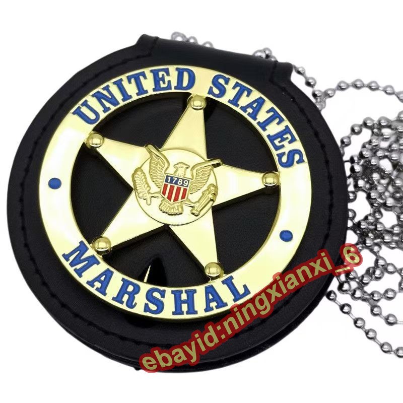 Brand NEW U.S. Large badge Collection Product Marshal Gold Movie prop