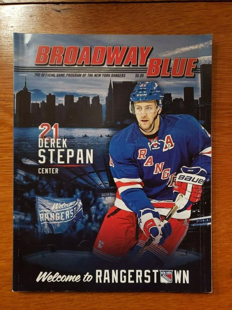 NY RANGERS PROGRAM DEREK STEPAN COVER 2014-15 NHL HOCKEY STANLEY CUP MSG