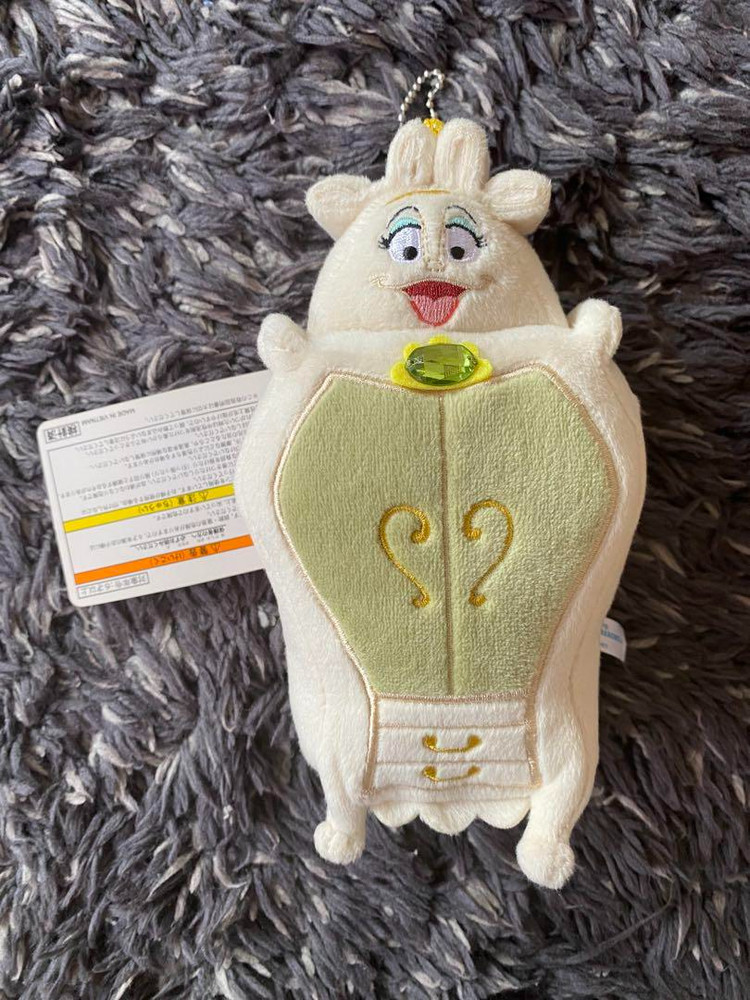 Tokyo Disneyland Beauty and the Beast Wardrobe Plush doll badge Keychain japan