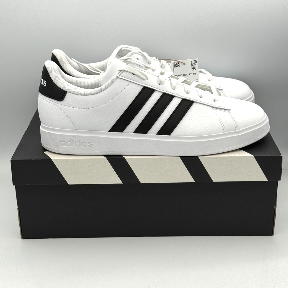 Adidas Grand Court 2.0 Shos Mens Size 11.5 Black White Outdoor GW9195