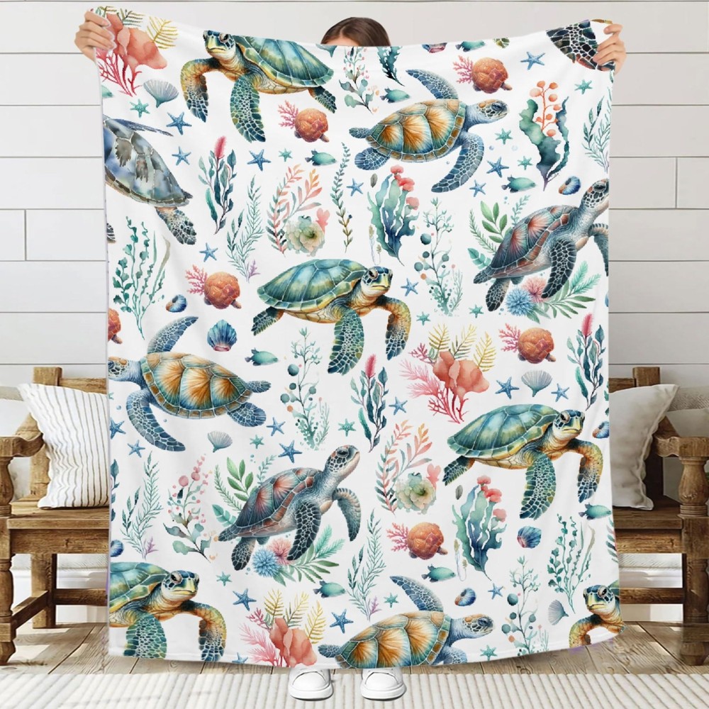 Sea Turtle Blanket Gifts for Women, Turtle Gifts for Turtle Lovers,Ocean Anim...