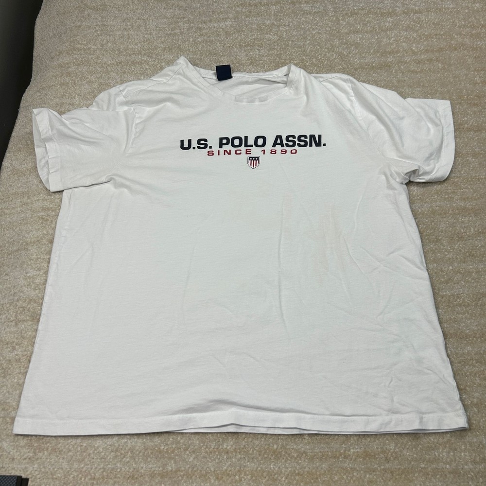 U.S. Polo Assn. T-Shirt Mens 3XL White Logo Graphic Short Sleeve Cotton Tee