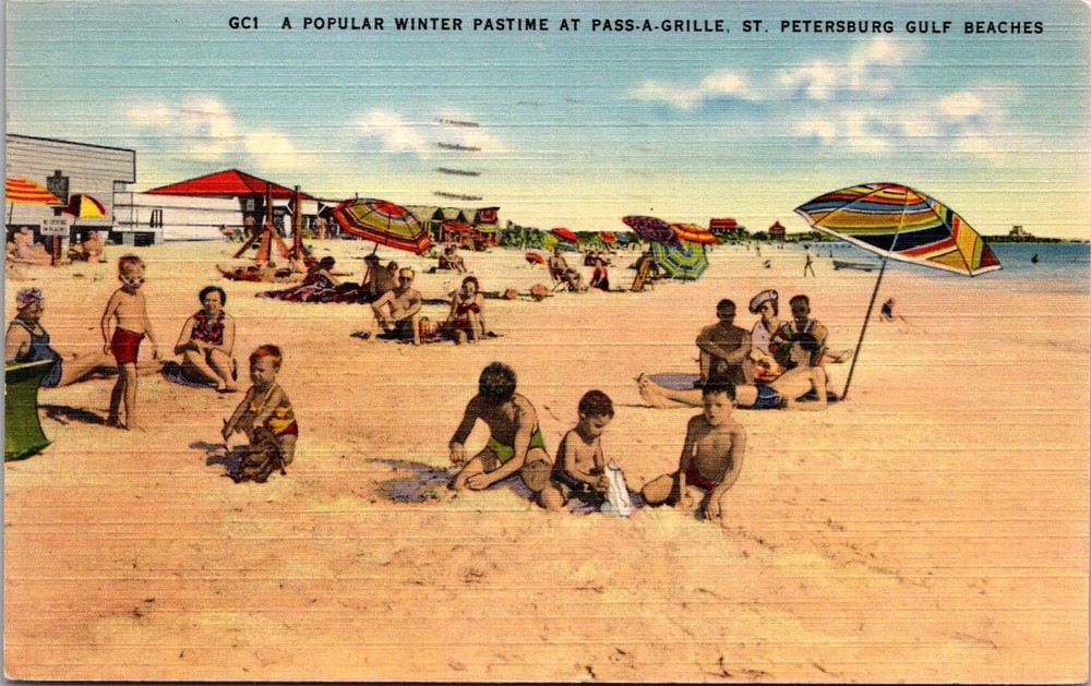 Dr Jim Stamps Vintage Postcard of Pass-a-Grille, St. Petersburg Gulf Beaches