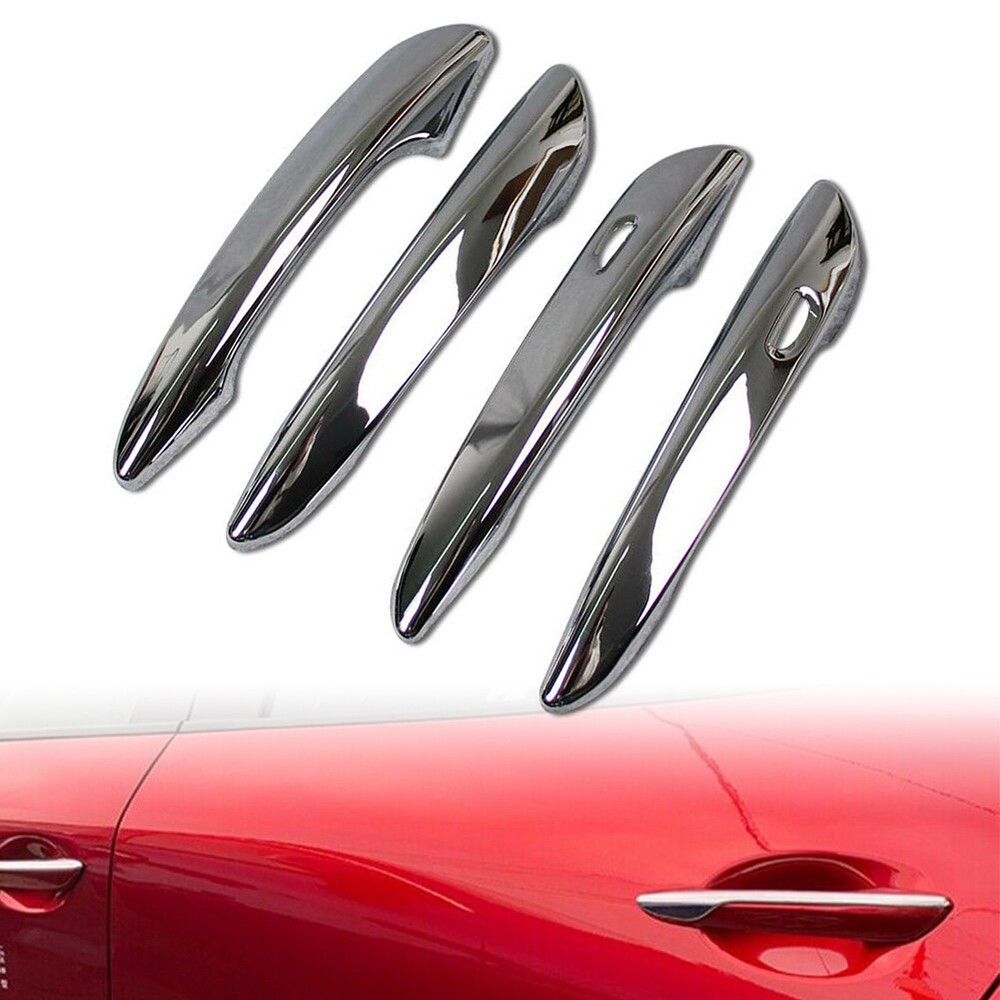 4PCS ABS Chrome Door Handle Cover Trims Fits For 2019 2020 Mazda 3 Sedan