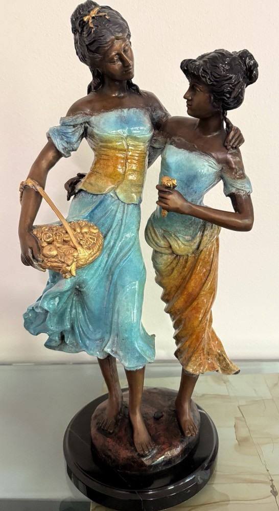 Bronze Classical Women Tabletop Sculpture, referred to as 