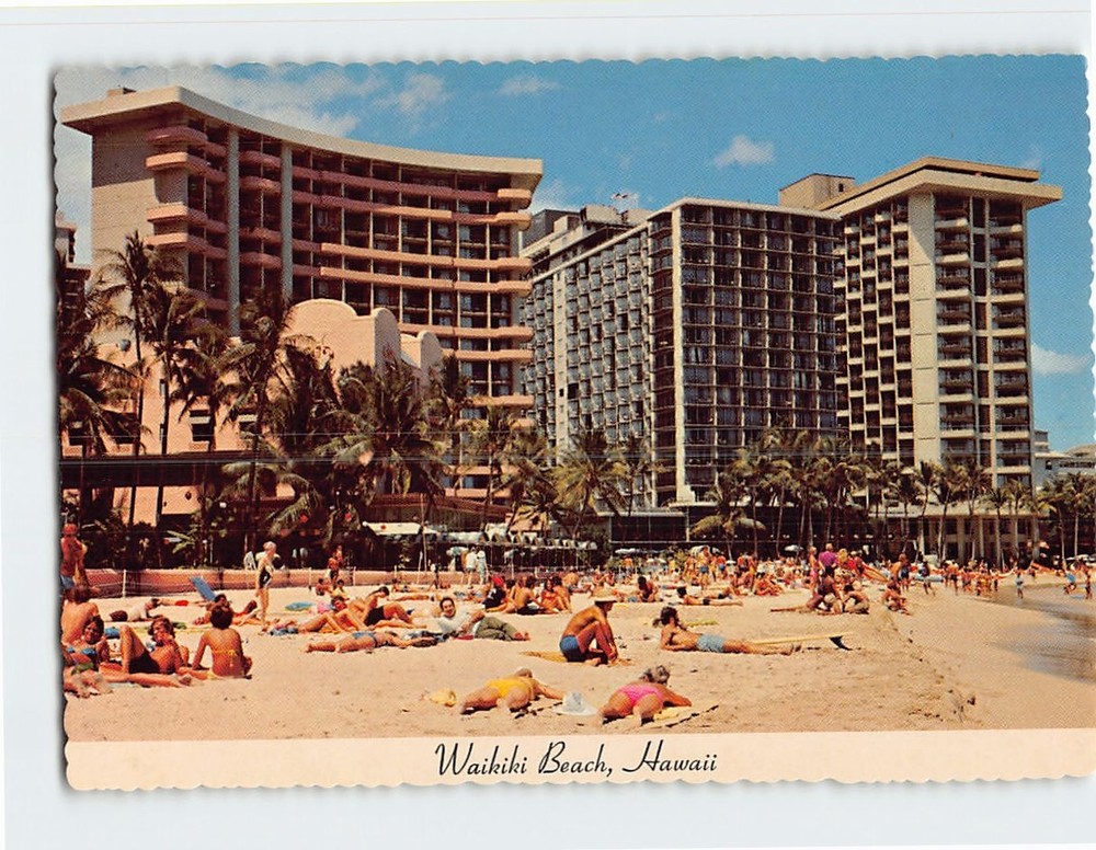 Postcard Waikiki Beach Honolulu Hawaii USA