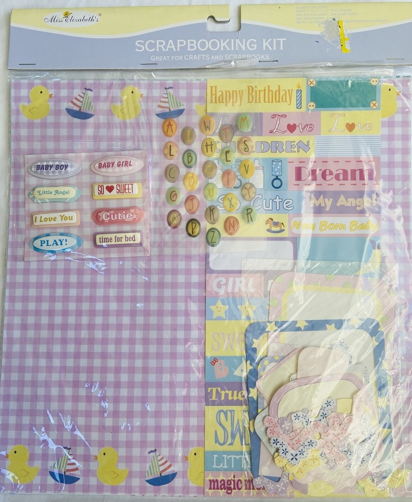 Miss Elizabeth’s Scrapbooking Kit Acid Free Unisex Baby Boy Girl Duck First Year-image