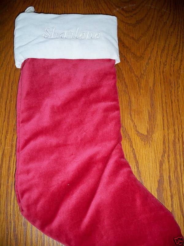 Pottery Barn Medium Sharlene Red Velvet Christmas Stocking