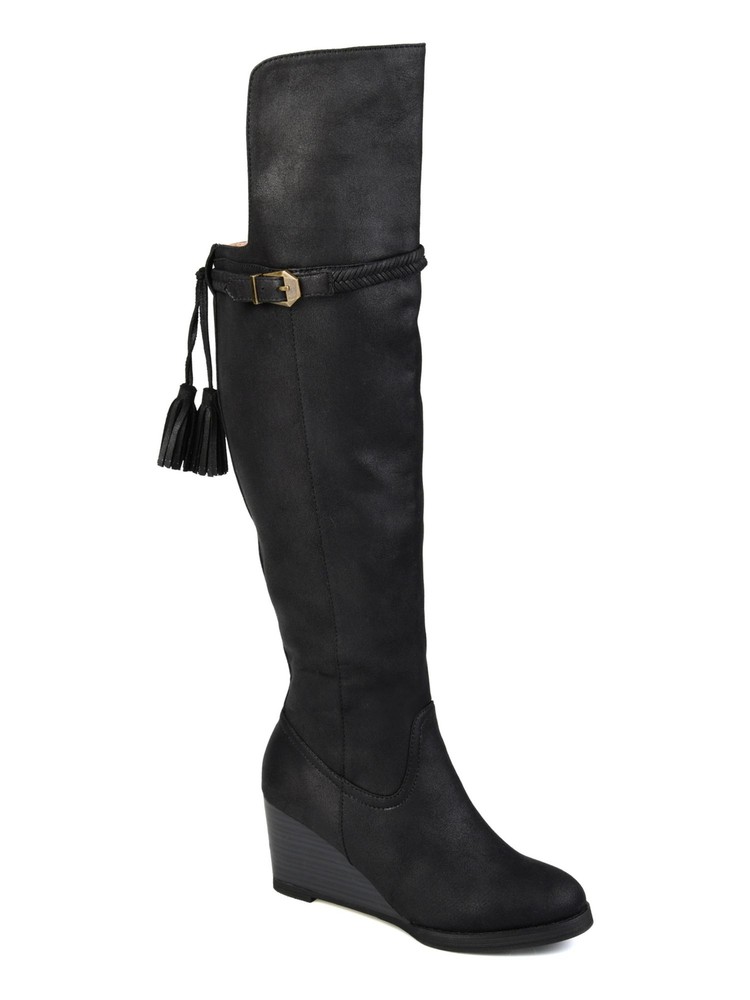 JOURNEE COLLECTION Womens Black Tasseled Jezebel Stiletto Riding Boot 7.5 X WC