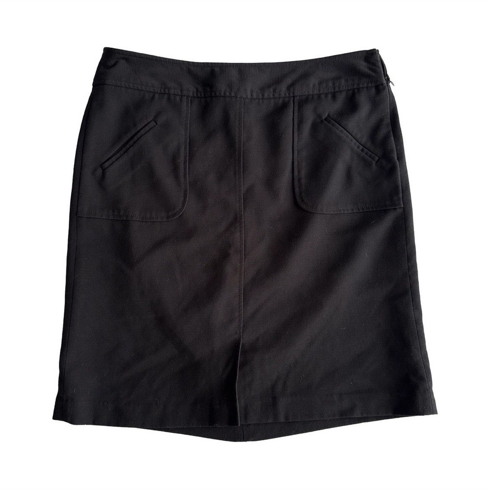Banana Republic Women's Black Whimsigoth Stretch Pencil Skirt Size 12 Zip Pocket