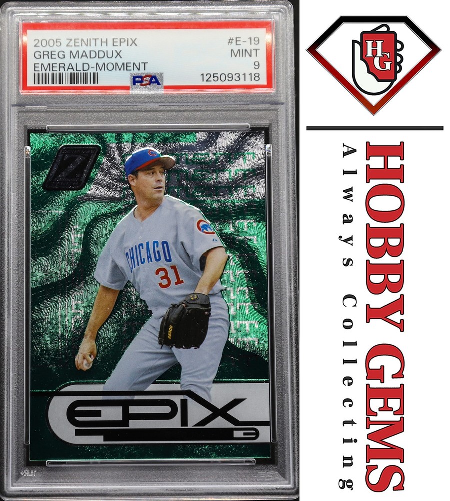 GREG MADDUX PSA 9 2005 Zenith Epix Moment Emerald Epix #E19 14/50