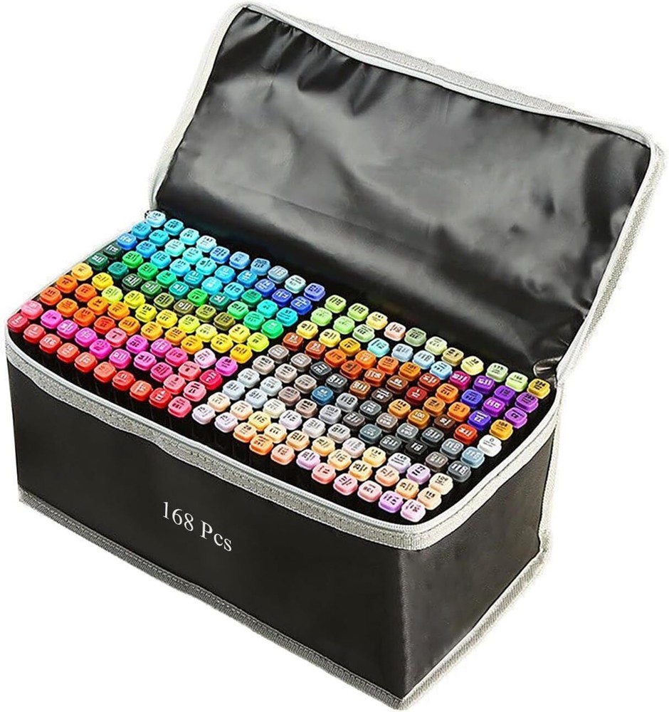 168-Color Dual-Tip Artist Markers for Drawing and Art