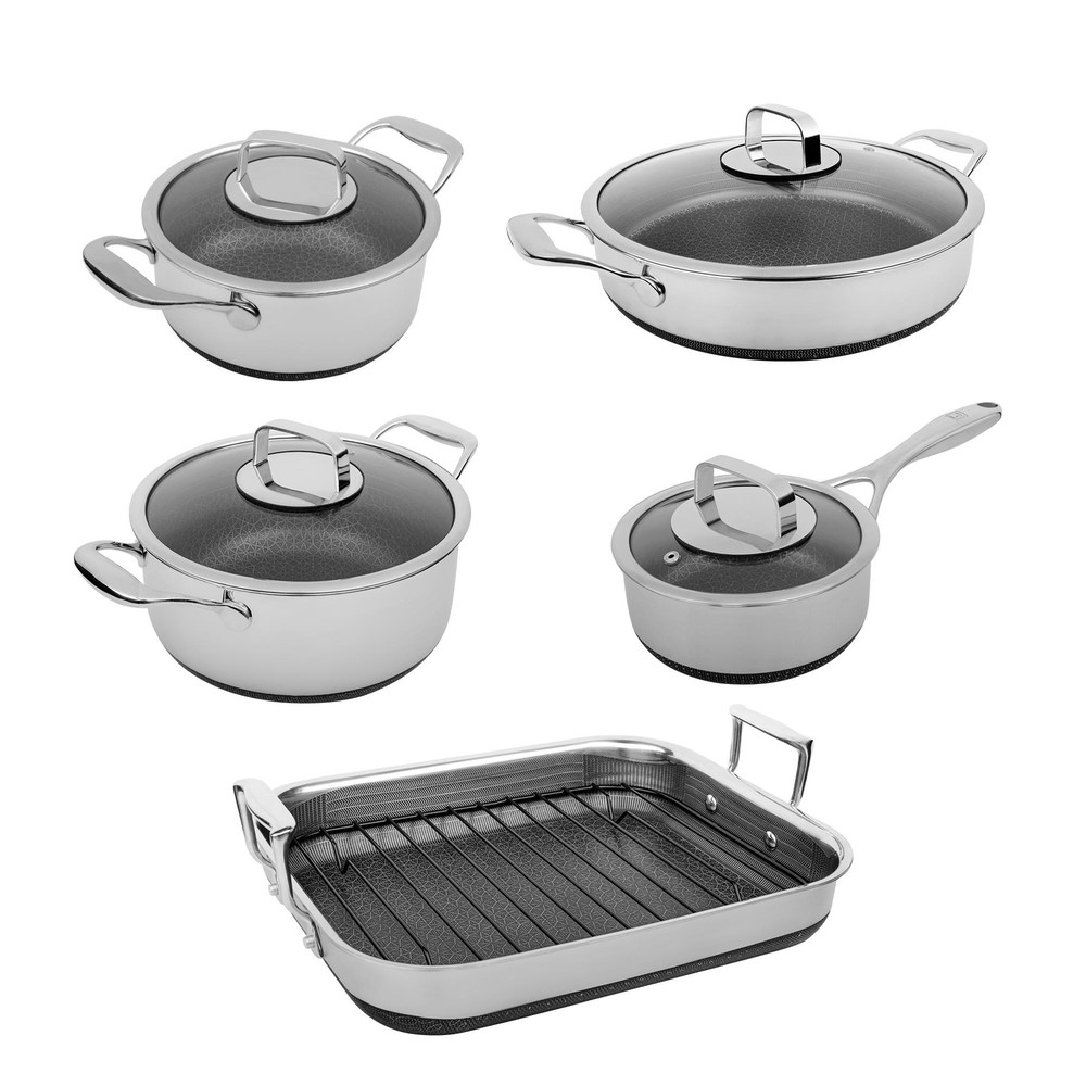 LIVWELL DiamondClad 10pc Hybrid Nonstick Stainless Steel
