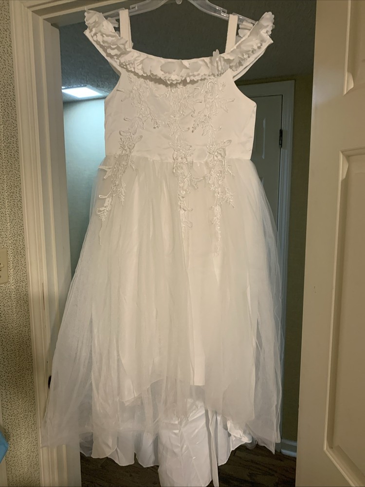 Trish Scully Girls Lace Dress, White Lace, Size 14