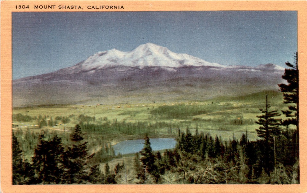 Mount Shasta, California, Longshaw Card Co., Los Angeles, Shasta, Postcard