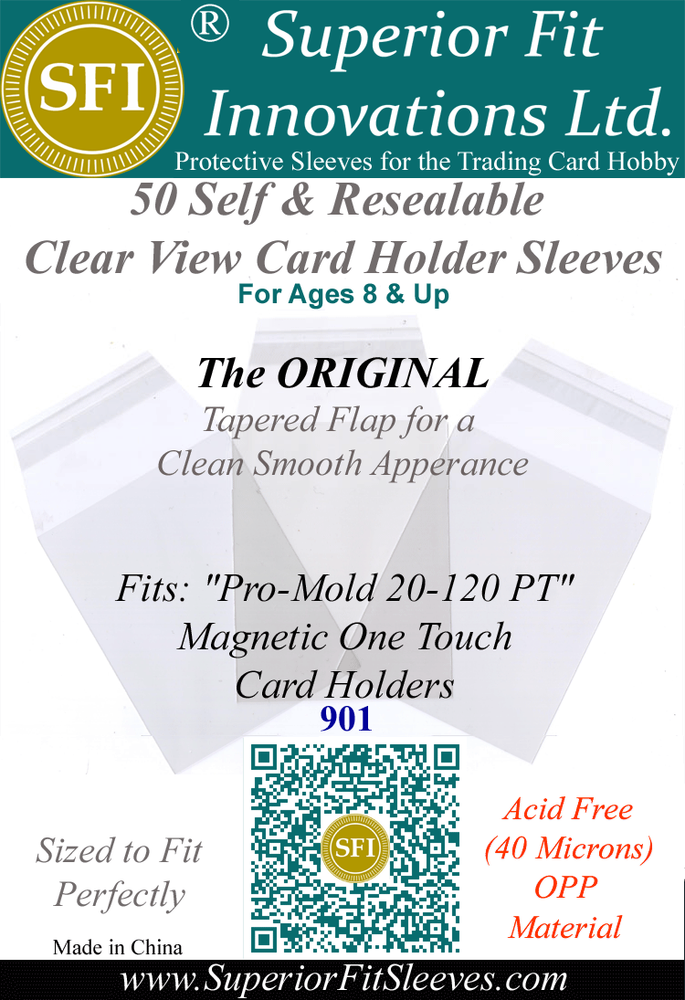 20-120 PT Card Pro Mold Mag Case Superior Fit Sleeves (Tapered Flap) (50) *901*
