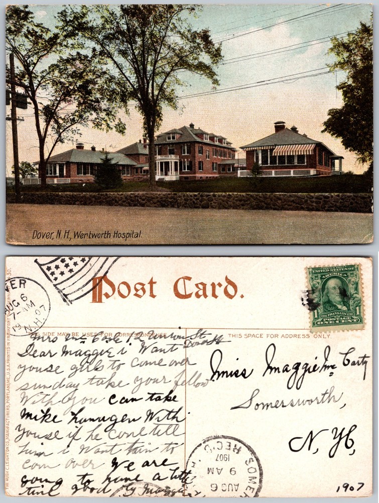Wentworth Hospital Dover NH Postcard