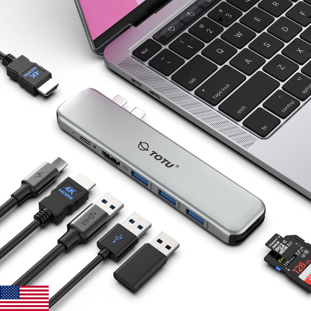 MacBook USB C Hub Multiport Adapter, 8 in 2 MacBook Docking Station with Dual HD
