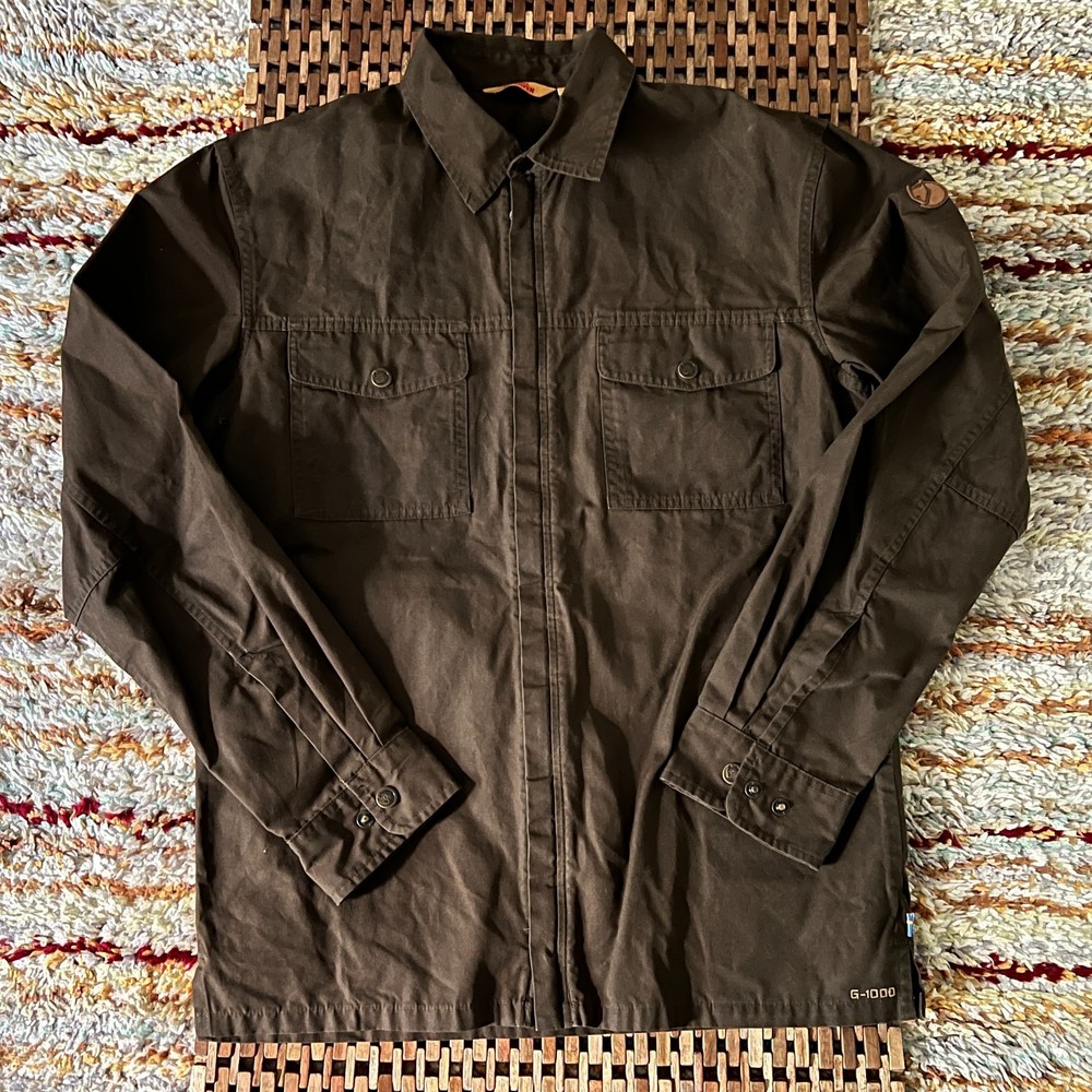 Fjallraven G-1000 Canvas Full Zip Utility Shirt Jacket Brown Men's Size Small S
