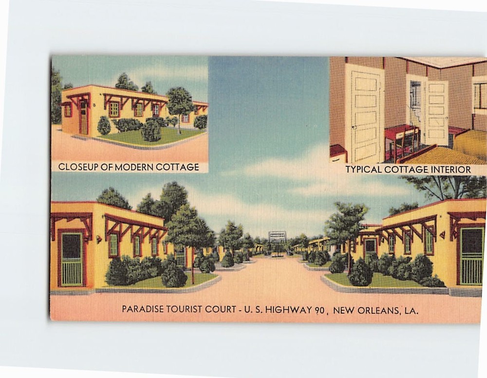 Postcard Paradise Tourist Court New Orleans Louisiana USA North America