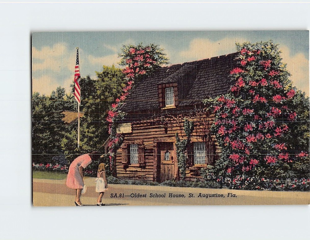 Postcard Oldest School House St. Augustine Florida USA
