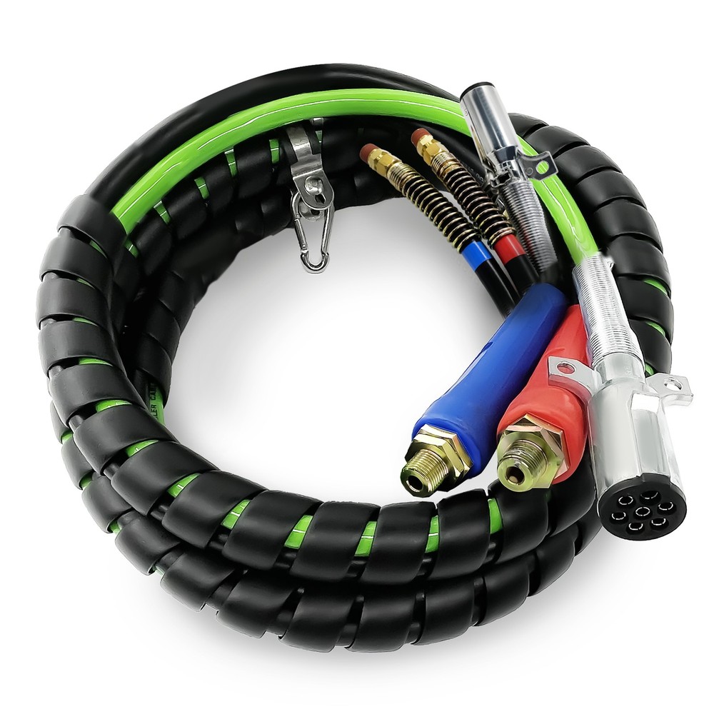 13.5 ft 3 in 1 ABS & Air Line Hose Wrap 7 Way Electrical Cable Semi Truck Trail-image