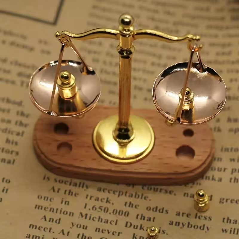 Mini Vintage Balance Scales Ornament Miniature Accessories Metal Antique Justice