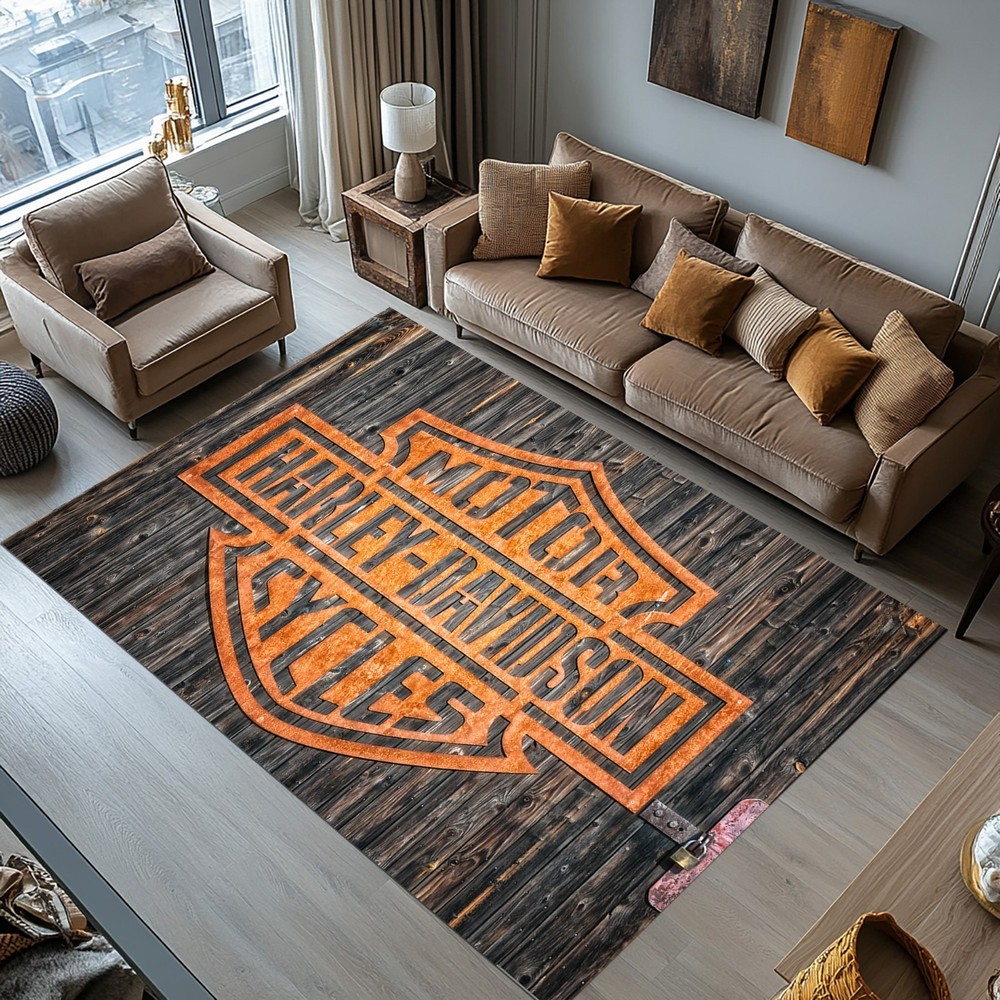 Harley Rug, Harley Rugs, Harley Hall Carpet,Harley Themed  Rug,Harley Design Rug