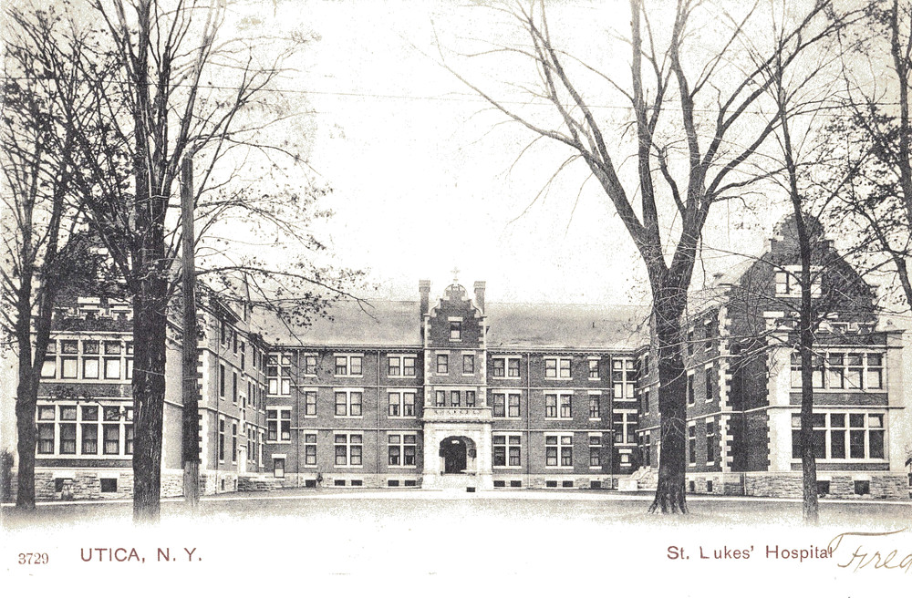 Utica NY  St  Lukes' Hospital 1907 UDB BW Postcard EXCL