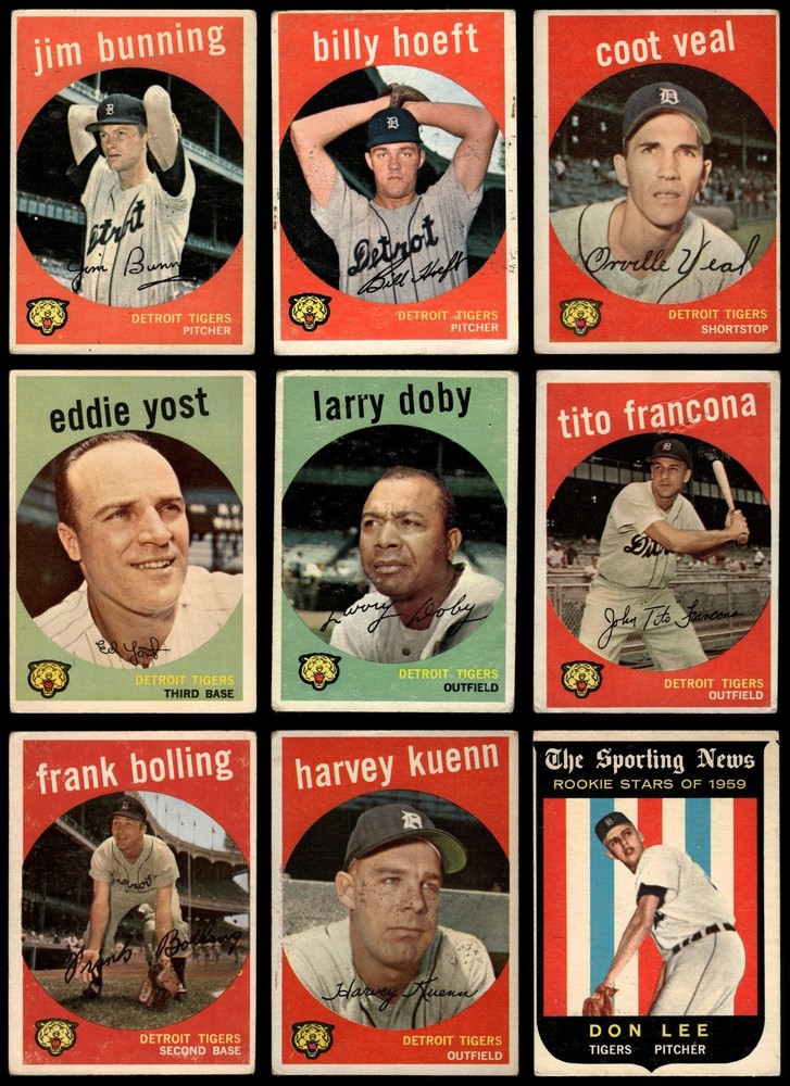 1959 Topps Detroit Tigers Near Team Set 1.5 - FAIR 7208451 (27 / 36 cards)