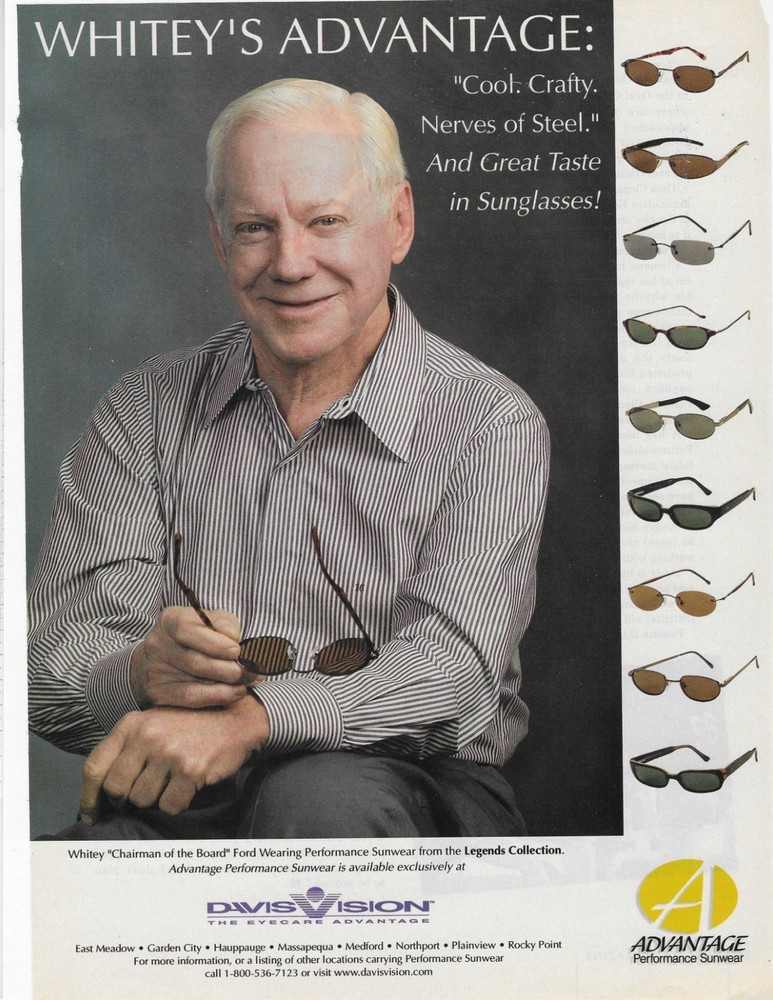 Yankees Whitey Ford Davis Vision Original Print Ad